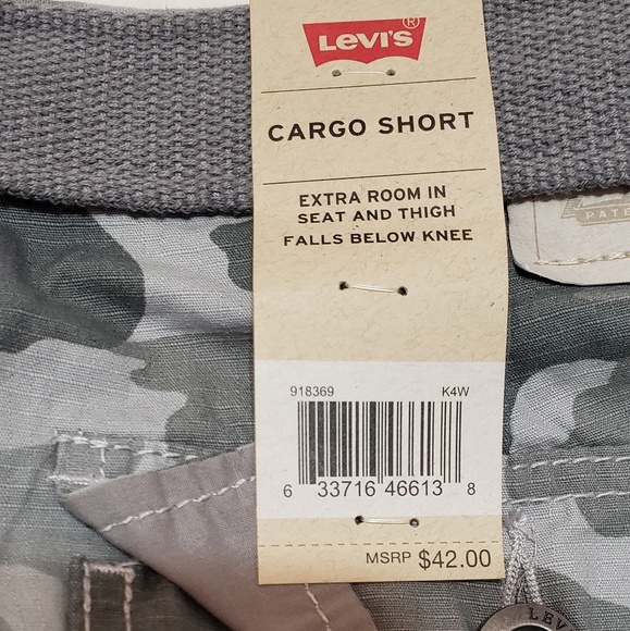 Levi's gray camo ripstop cargo shorts 18reg 29W - Picture 5 of 6